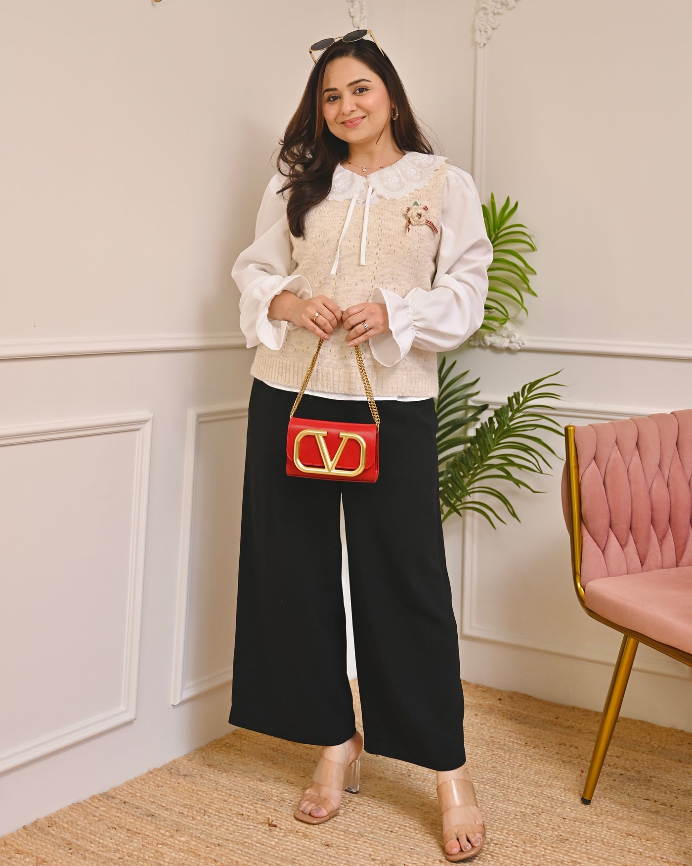 Vanilla Crème Knitted Sweater Shirt