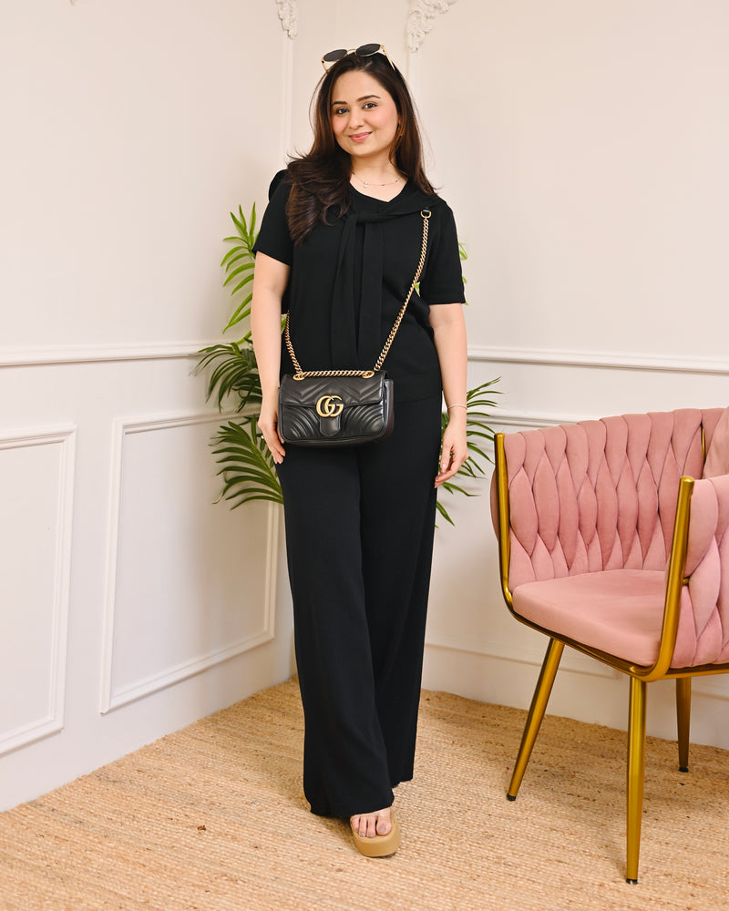 Classic Black Knitted Airport Co-ord