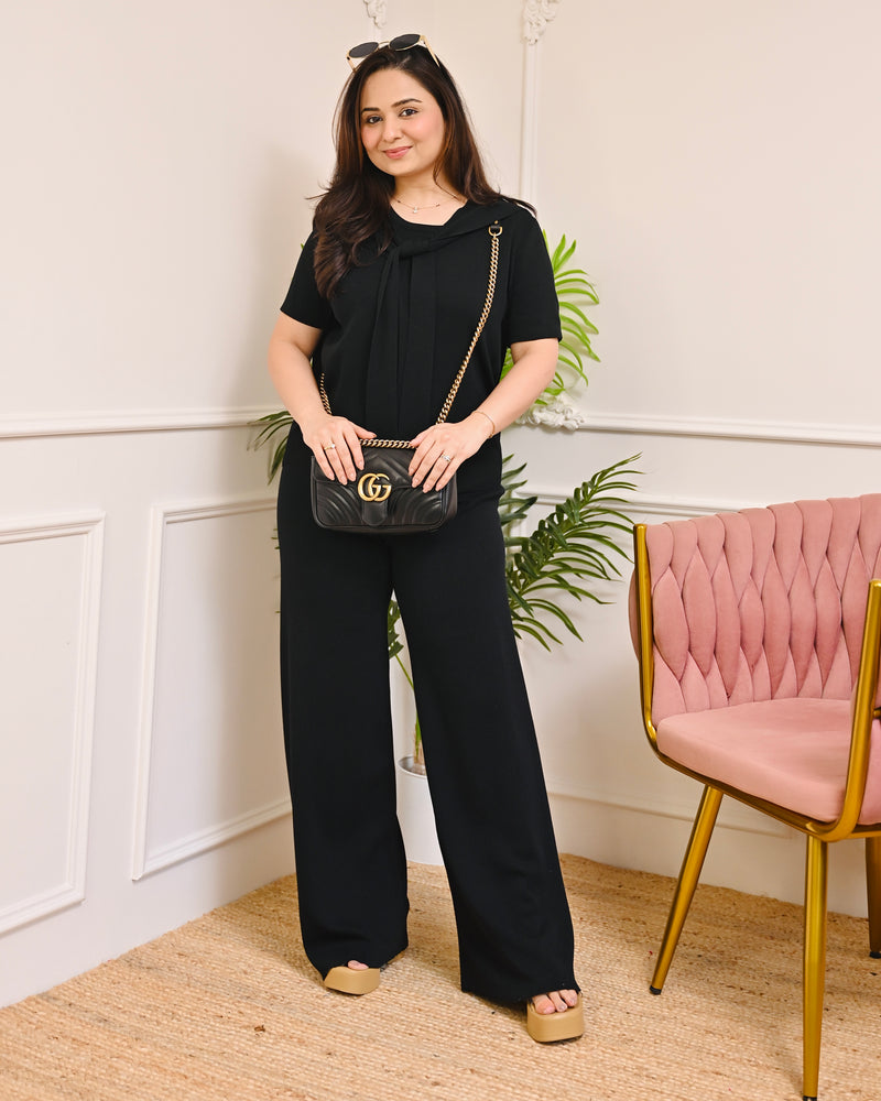 Classic Black Knitted Airport Co-ord