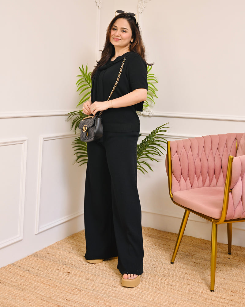 Classic Black Knitted Airport Co-ord