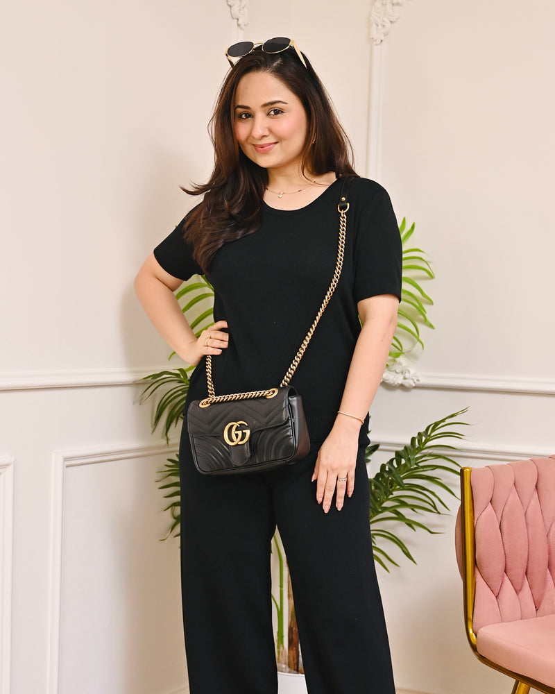 Classic Black Knitted Airport Co-ord