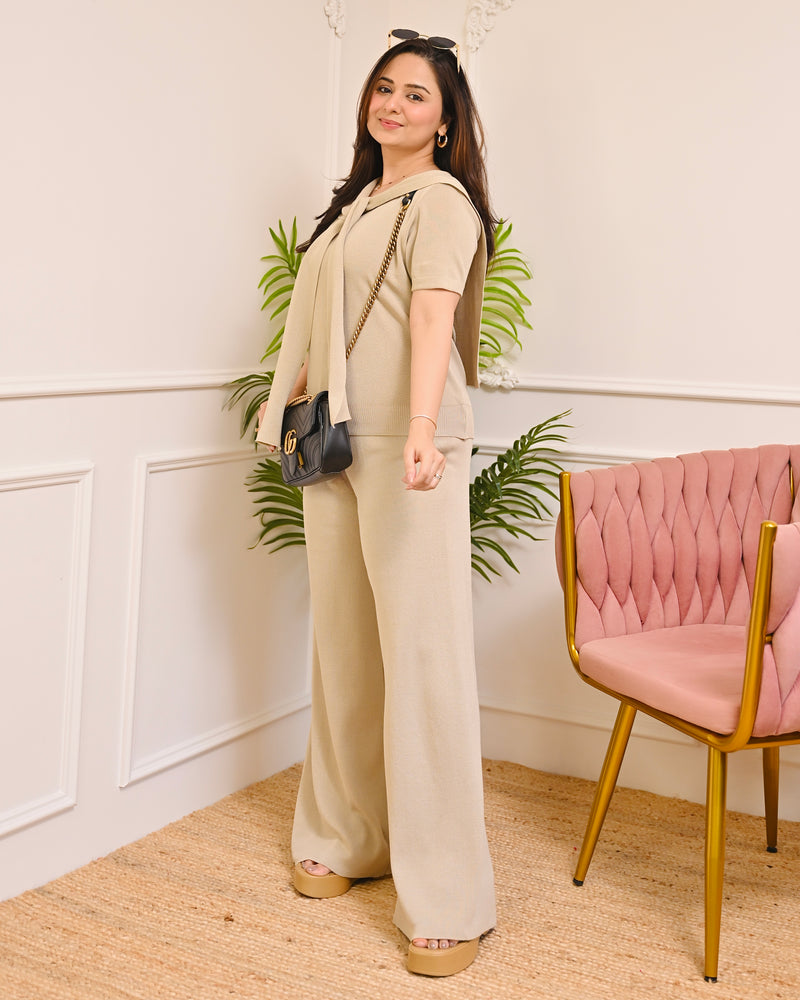 Oat Latte Knitted Airport Co-ord