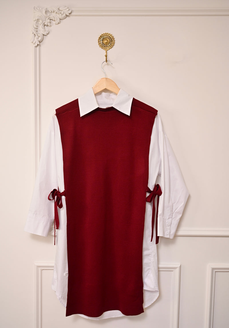 Ruby Side-Knot Layered Sweater Shirt