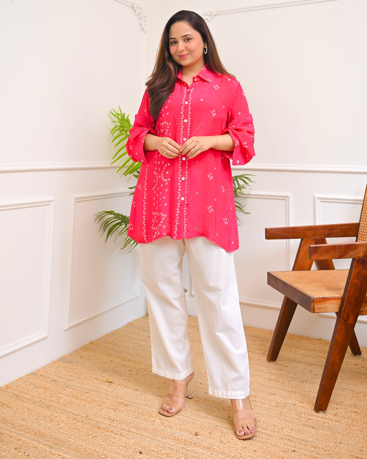 Rani Radiance Bandhej Muslin Silk Shirt
