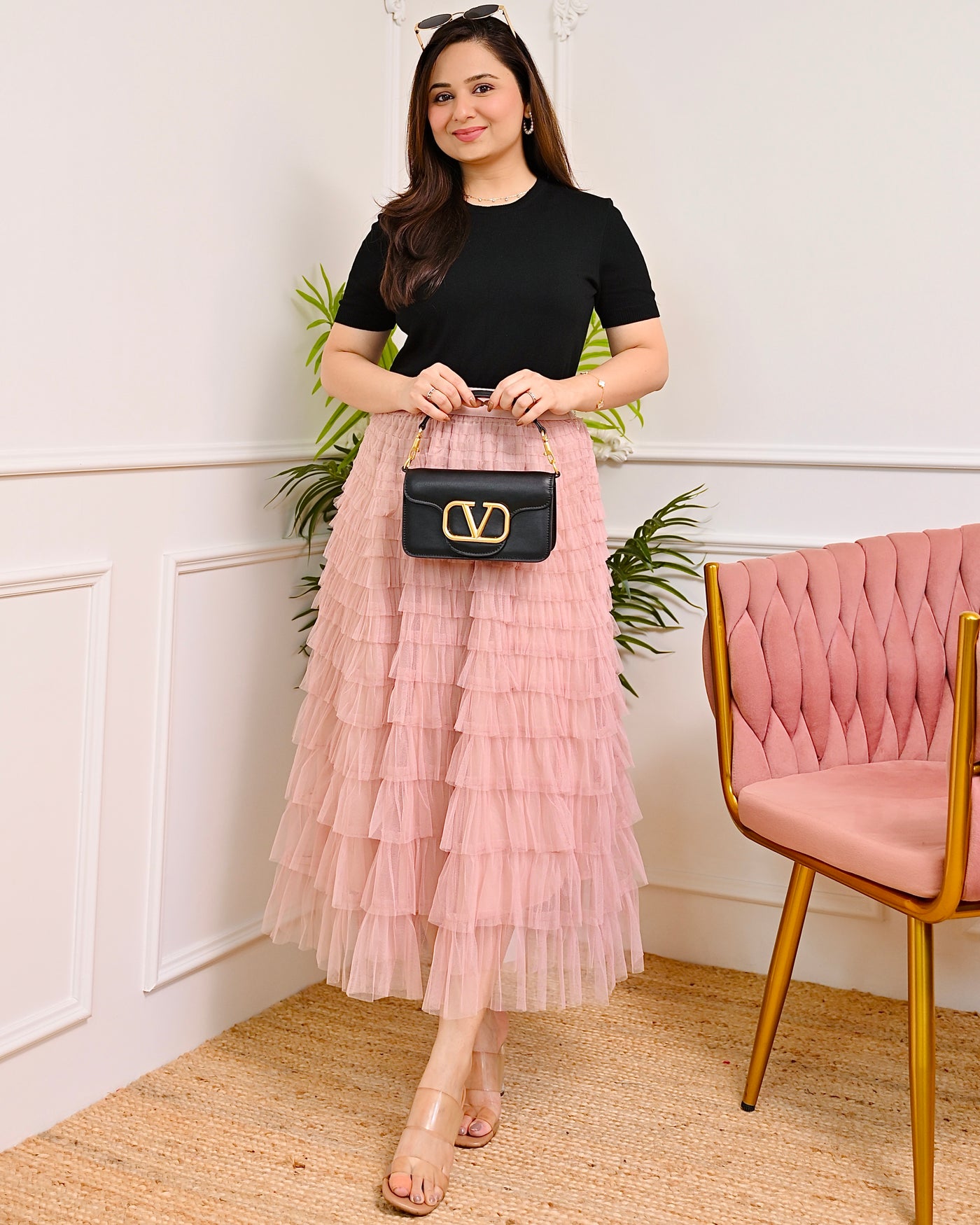 Soft Pink Rose Ruffle Birthday Skirt