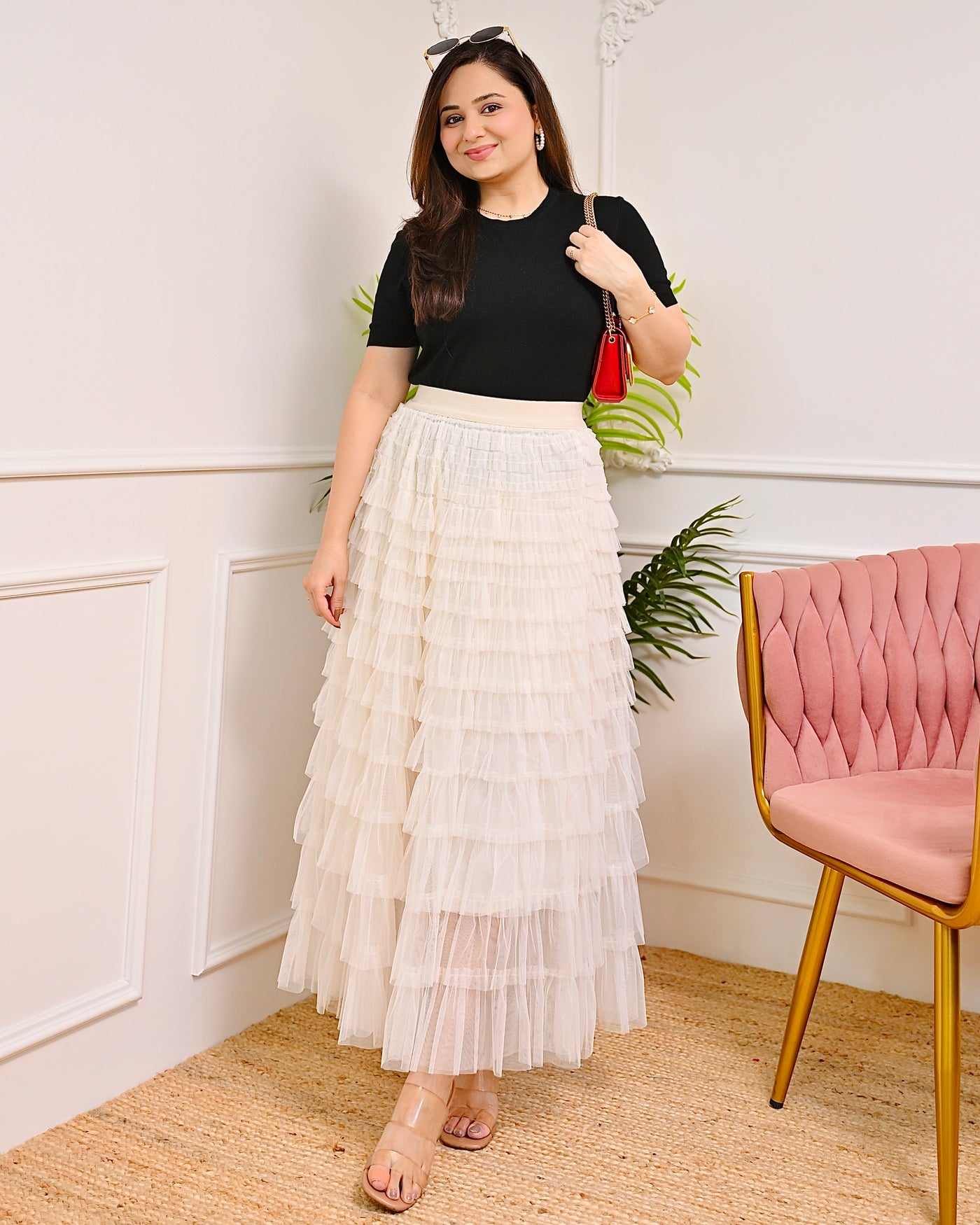 White Classic Ruffle Birthday Skirt