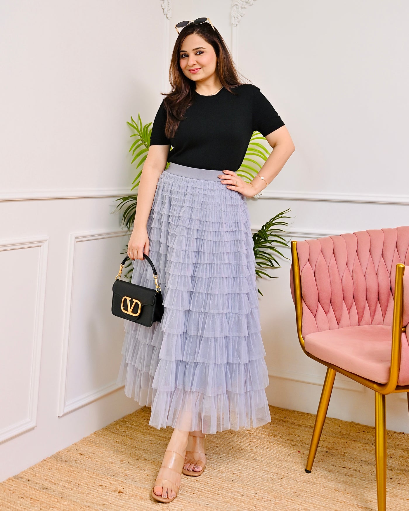 Bluebell Mist Ruffle Birthday Skirt