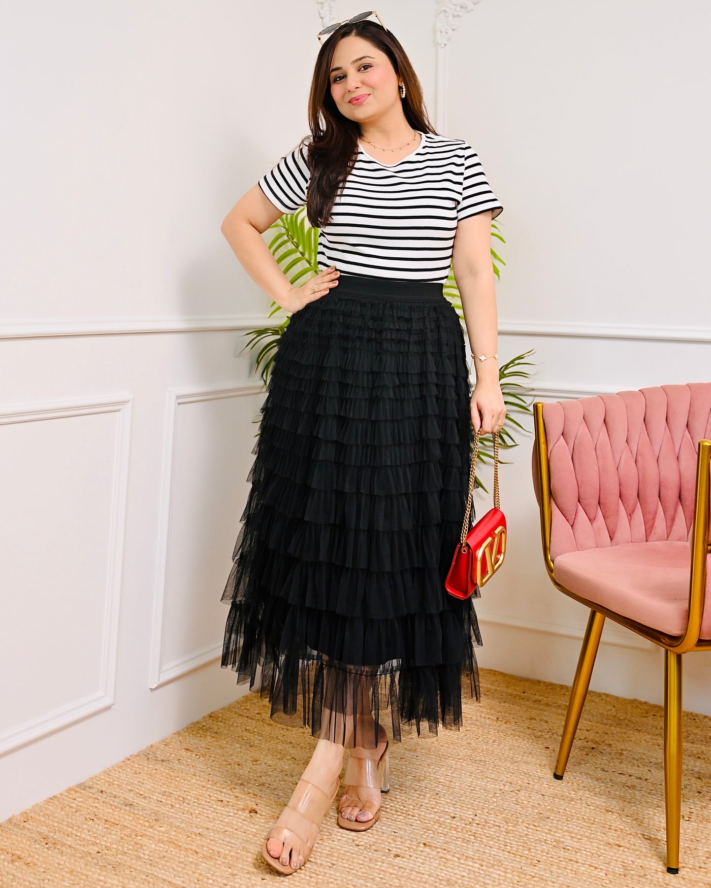 Black Classic Ruffle Birthday Skirt