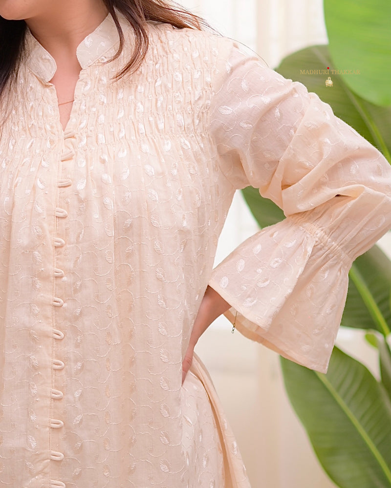 Ivory Schiffli Cotton A Line Tunic