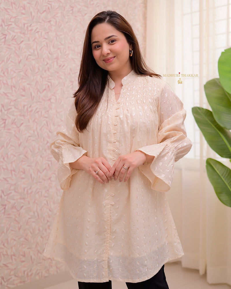 Ivory Schiffli Cotton A Line Tunic