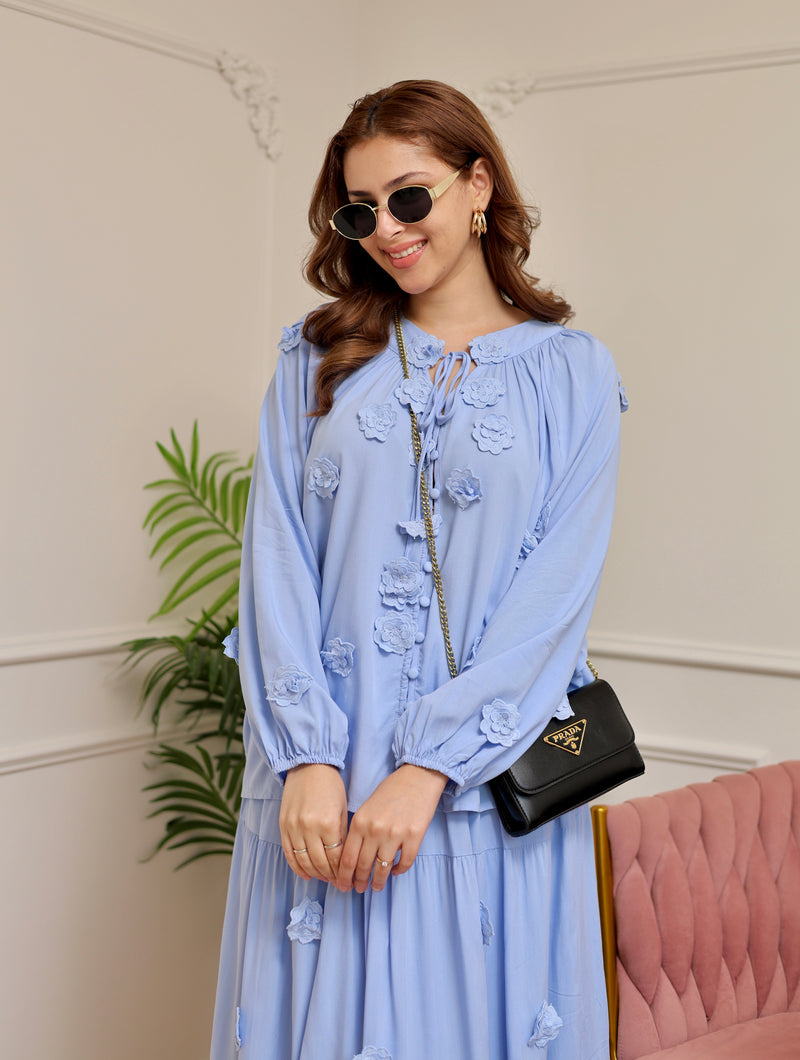 Bluebell Bloom Cotton Skirt Set