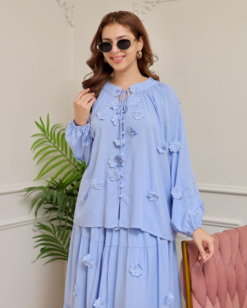 Bluebell Bloom Cotton Skirt Set