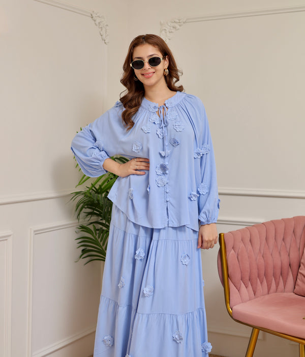 Bluebell Bloom Cotton Skirt Set