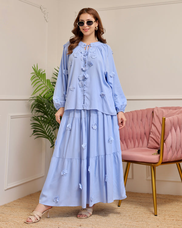 Bluebell Bloom Cotton Skirt Set