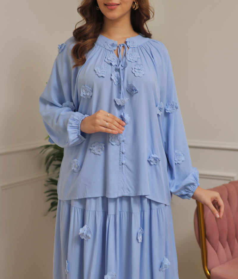 Bluebell Bloom Cotton Skirt Set