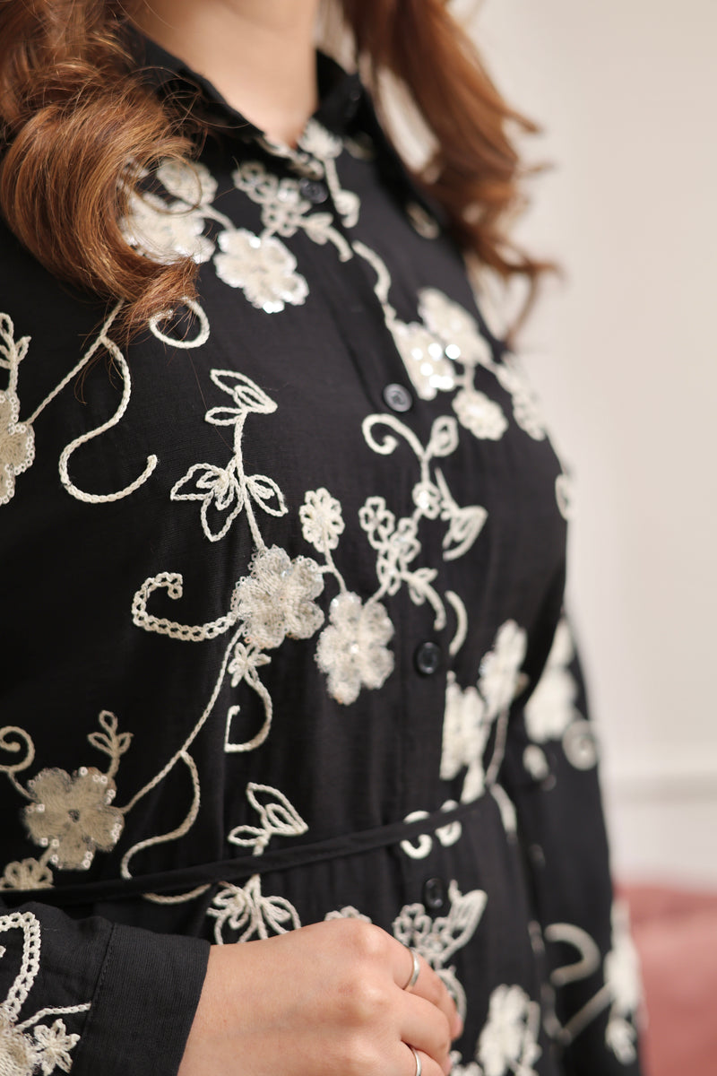 Black Sequin Glam Skirt Set