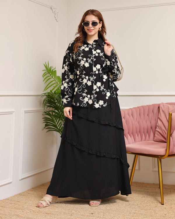 Black Sequin Glam Skirt Set