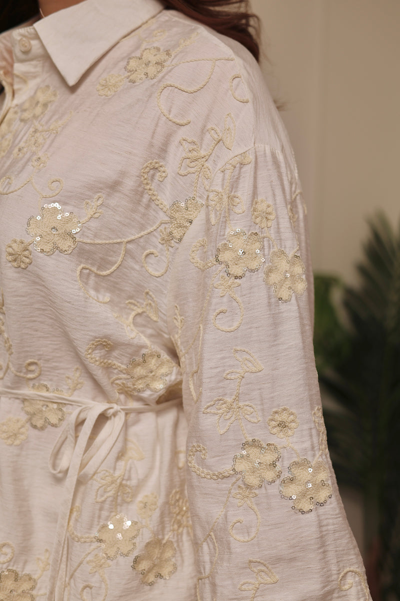 Pearl Ivory Sequin Glam Skirt Set