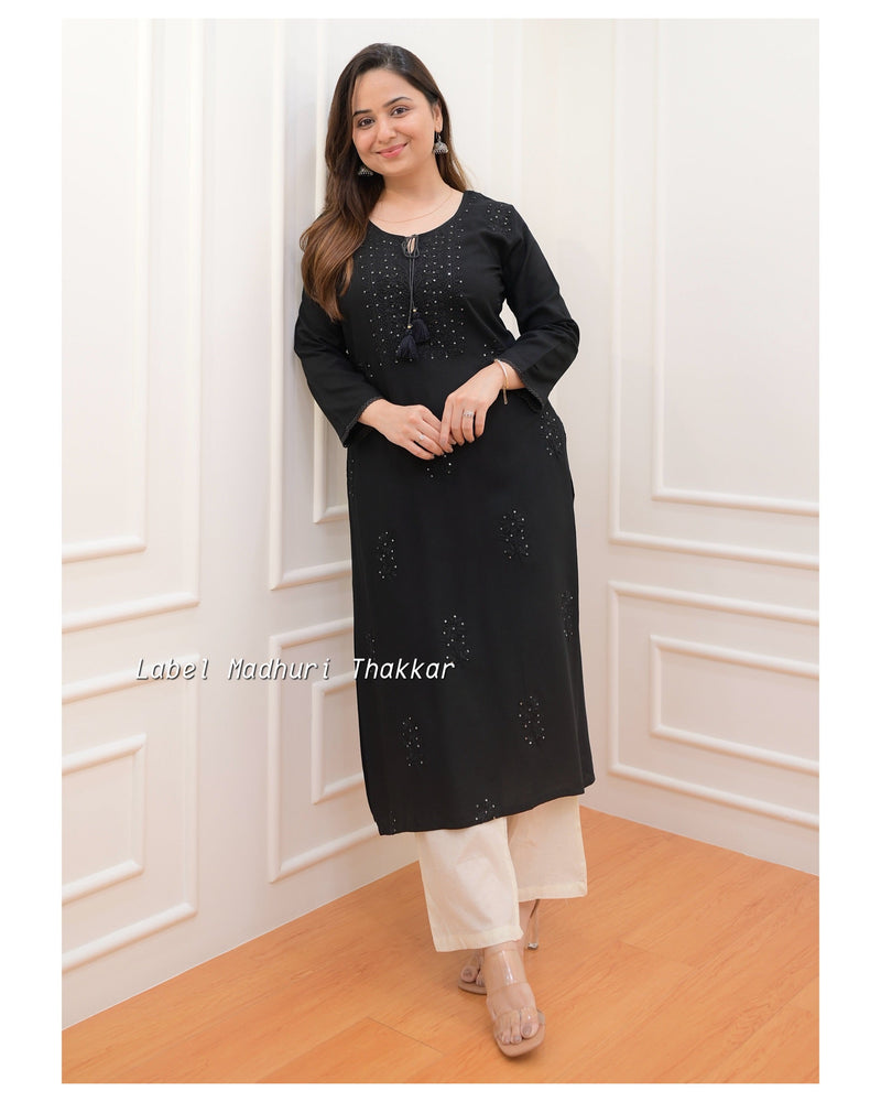 Black Chikankari Kurti