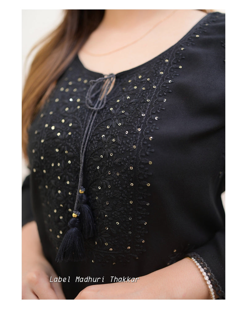 Black Chikankari Kurti