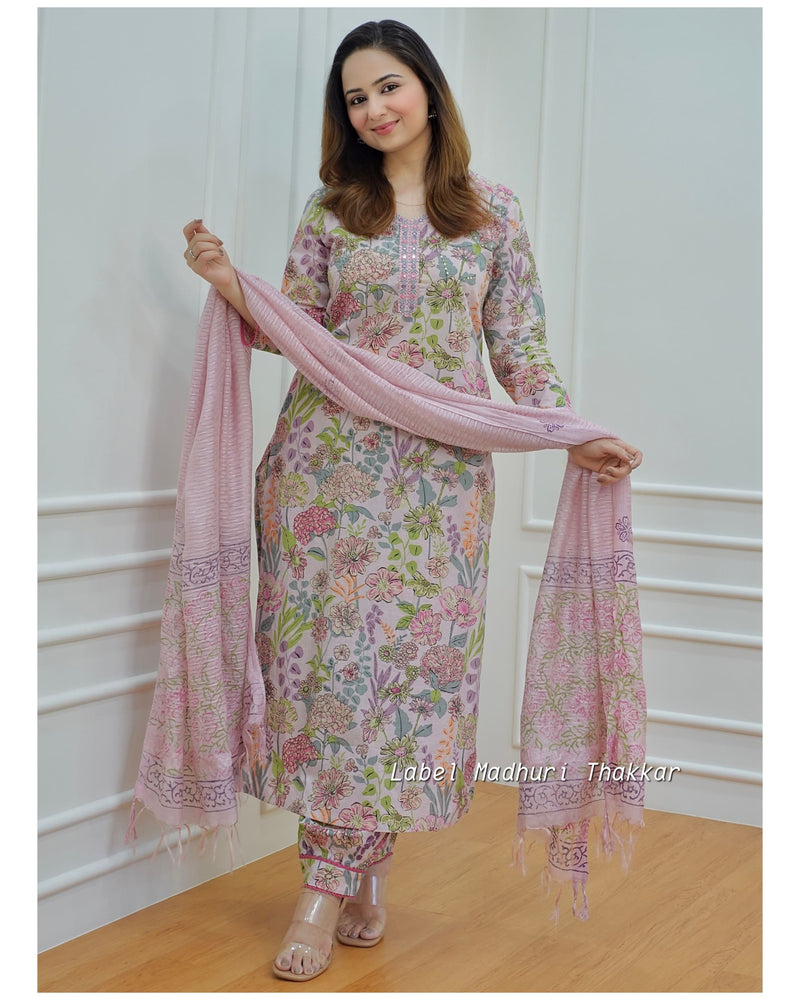Lilac Floral Afghani Suit