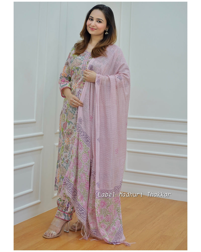 Lilac Floral Afghani Suit