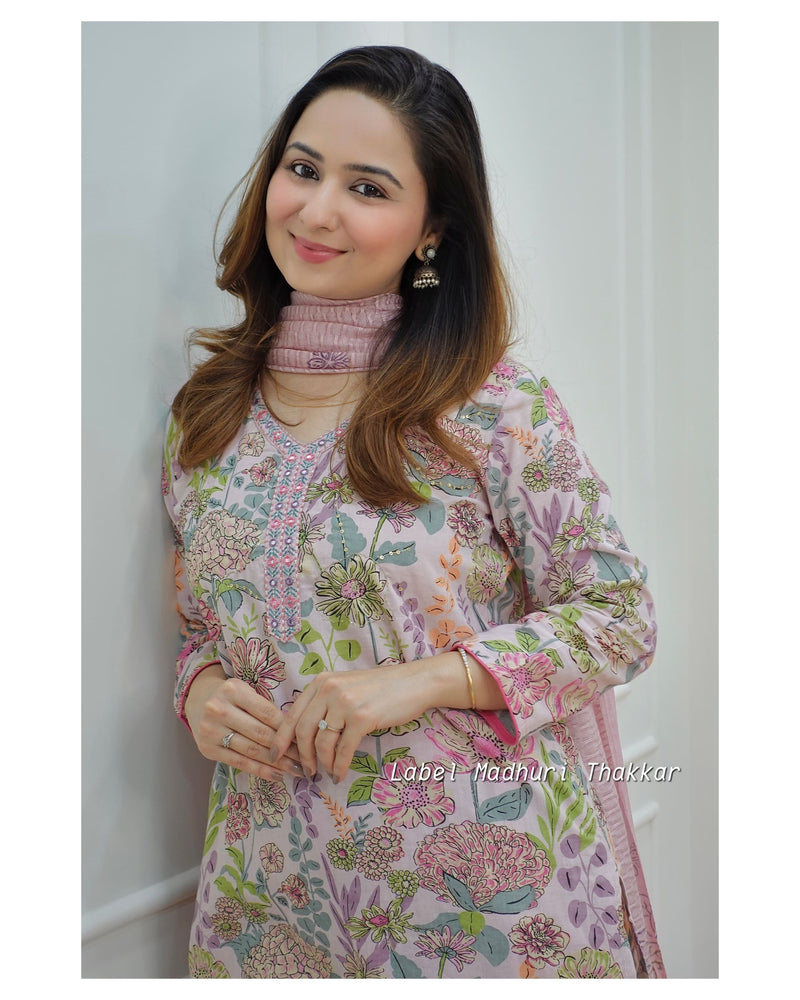 Lilac Floral Afghani Suit