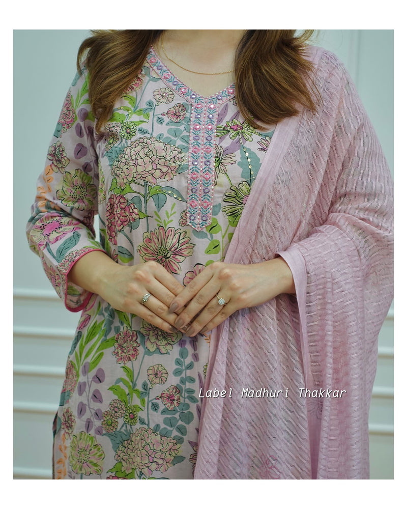 Lilac Floral Afghani Suit