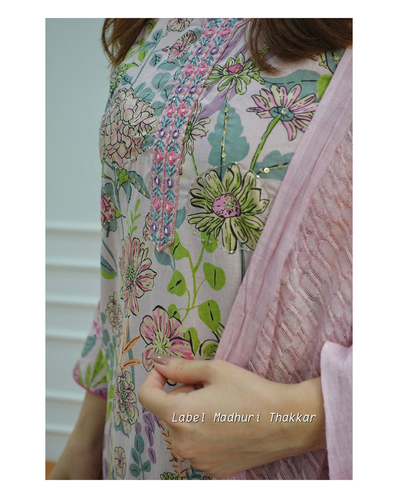 Lilac Floral Afghani Suit