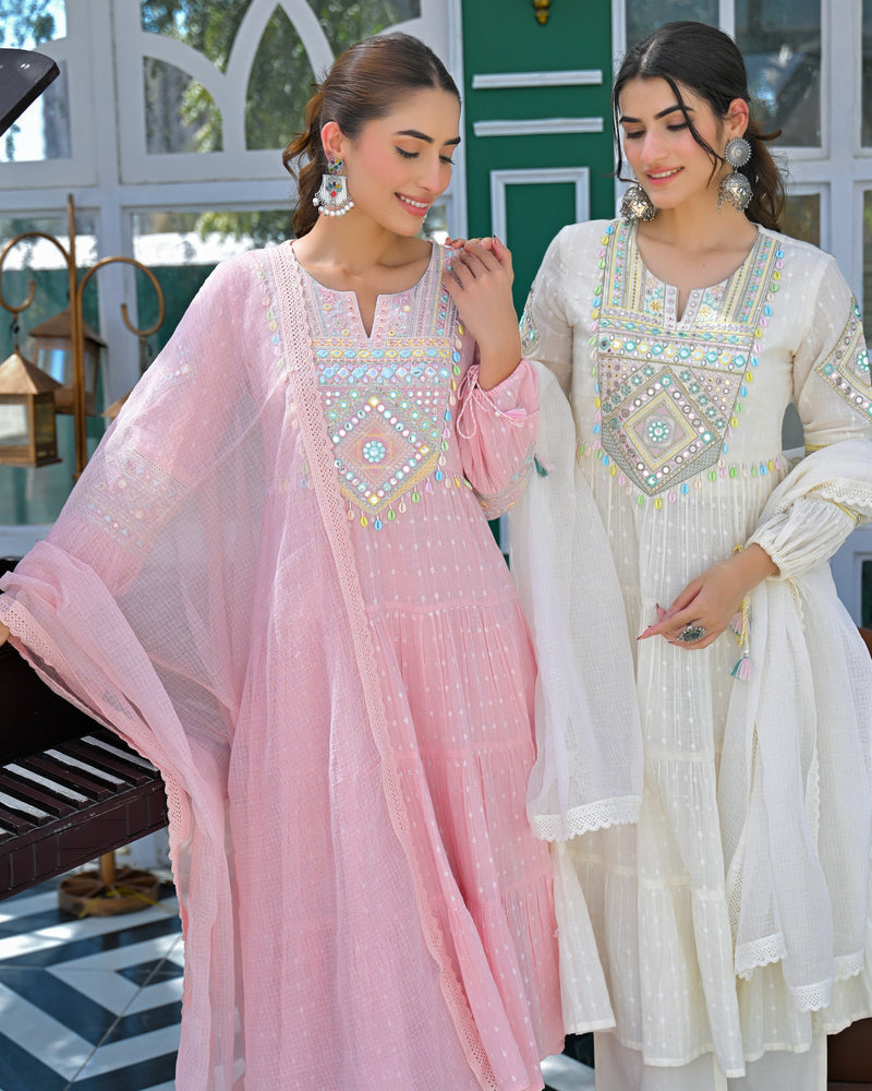 Gulaab Mul Cotton Handwork Anarkali Suit