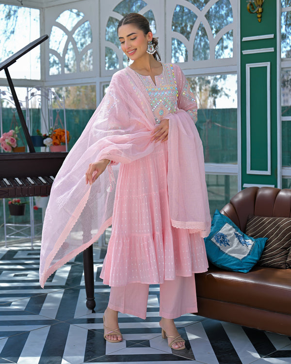 Gulaab Mul Cotton Handwork Anarkali Suit