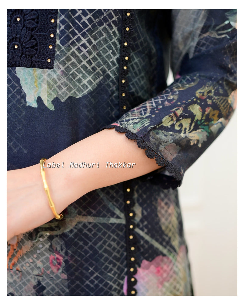 Black Floral Pakistani Suit
