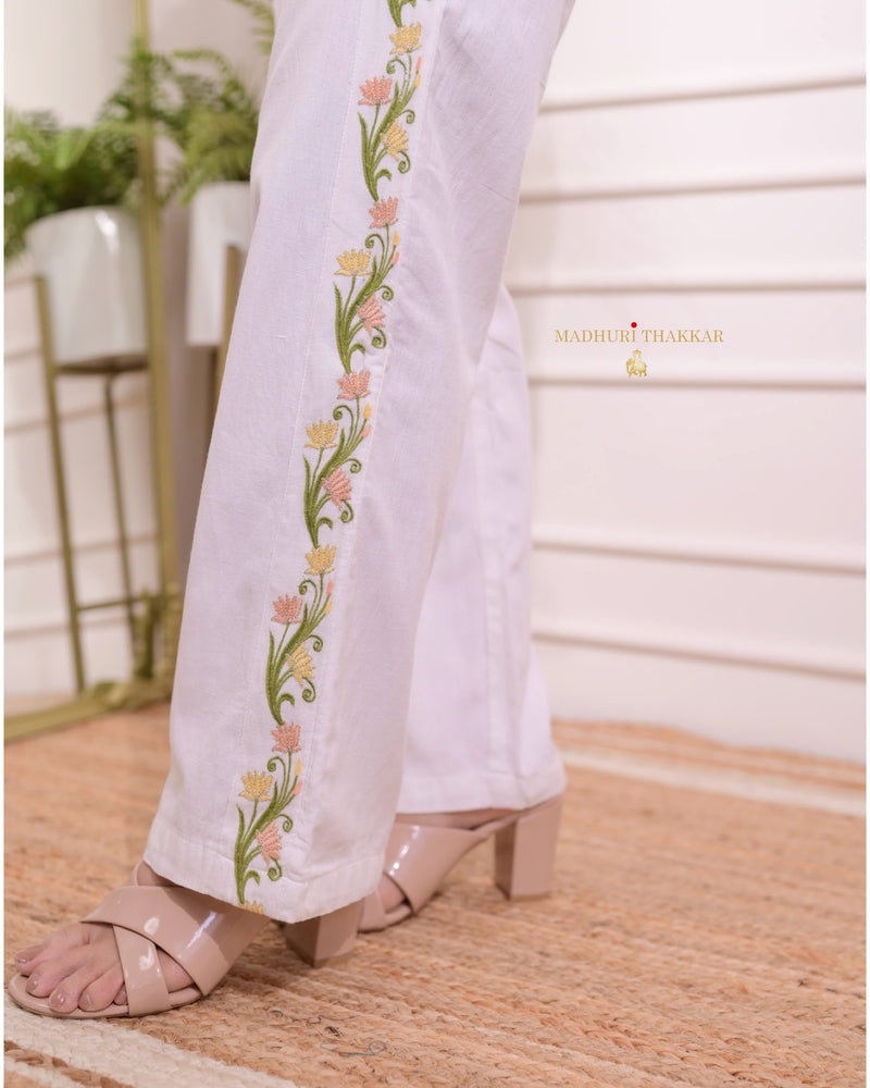 Ivory Threadwork Cotton Co-ord