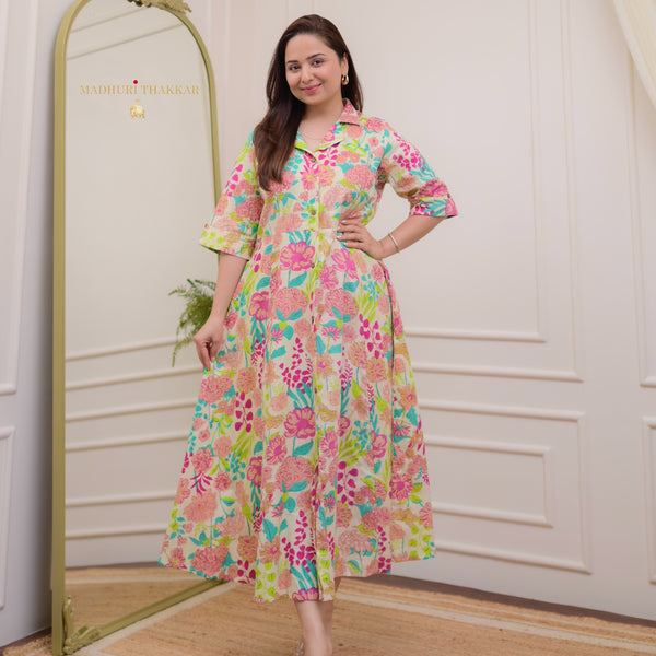 white christmas dresses Red Floral Cotton Mini Dress - Floral Dresses main image 1