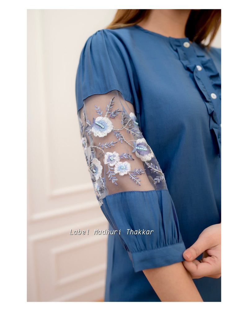 Peacock Blue Handwork Co-ord