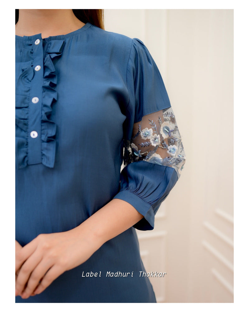 Peacock Blue Handwork Co-ord