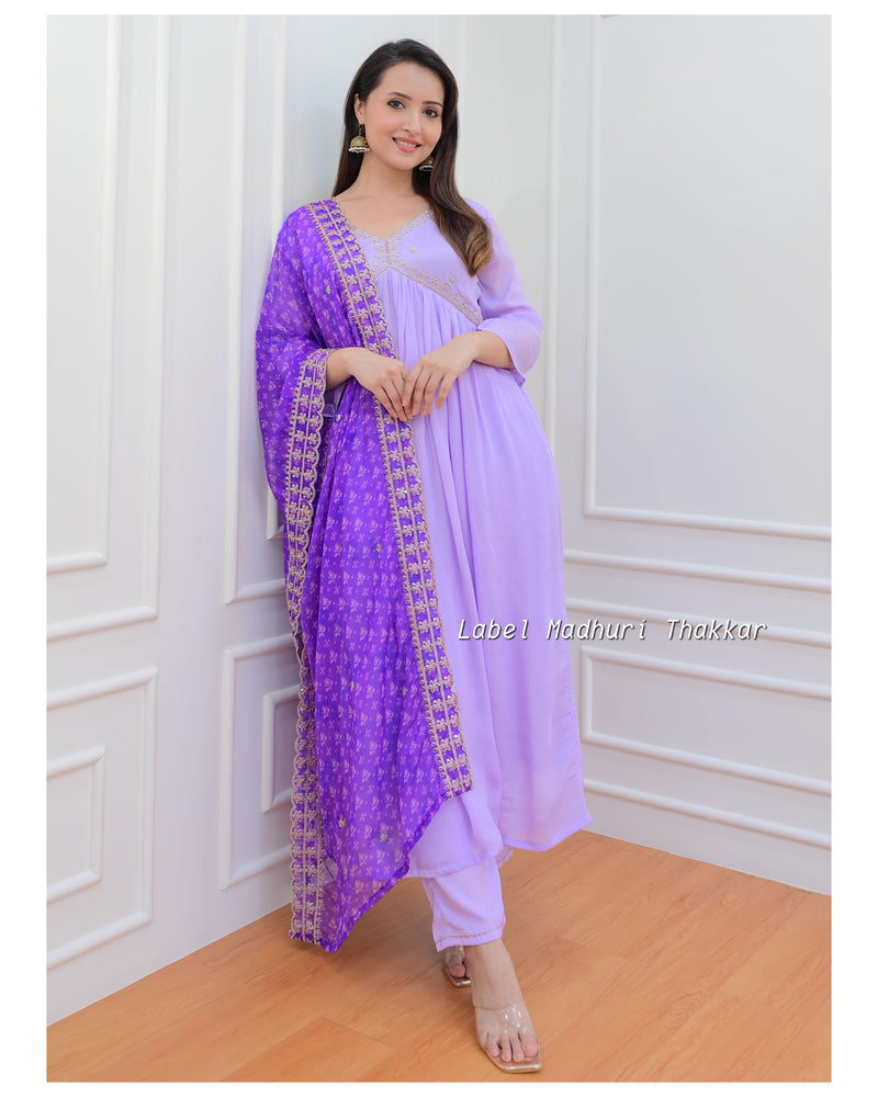 Buy Purple Art Silk Asymmetric Kurta Dhoti Salwar Suit Set (Kurta, Dhoti,  Dupatta) for N/A0.0 | Biba India