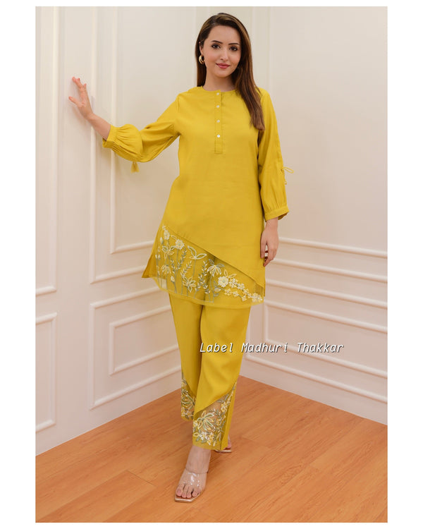 Mustard Yellow Handwork Co-ord