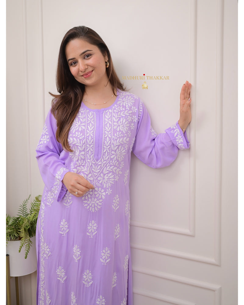 Lilac Modal Chikankari Kurta