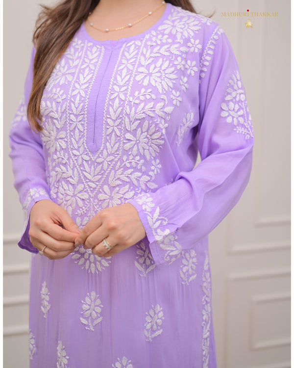 Lilac Modal Chikankari Kurta