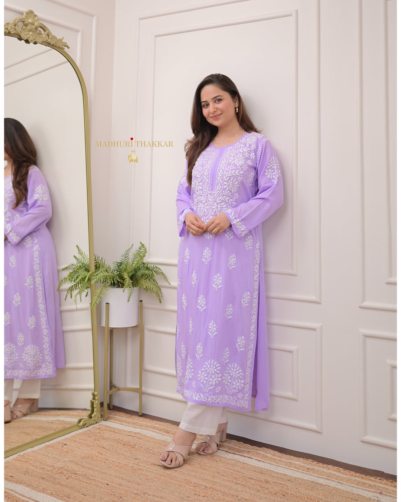 Lilac Modal Chikankari Kurta