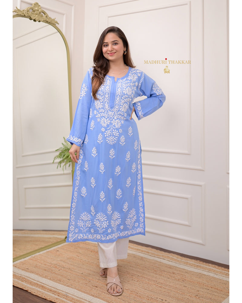 Blue Modal Chikankari Kurta