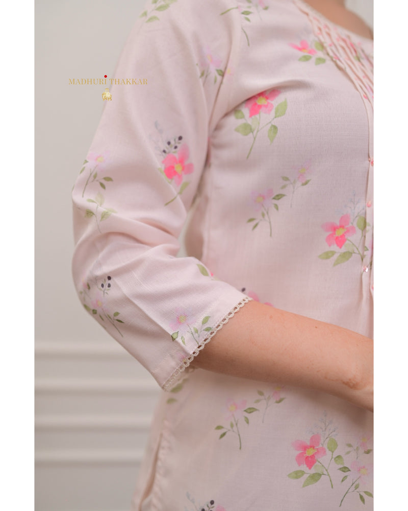 Baby Pink Linen Suit Set