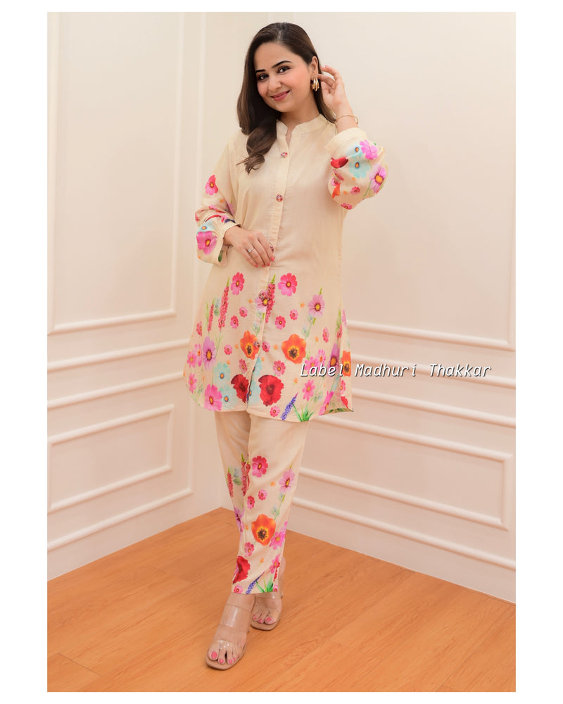 Bisque Multi Floral Muslin Co-ord