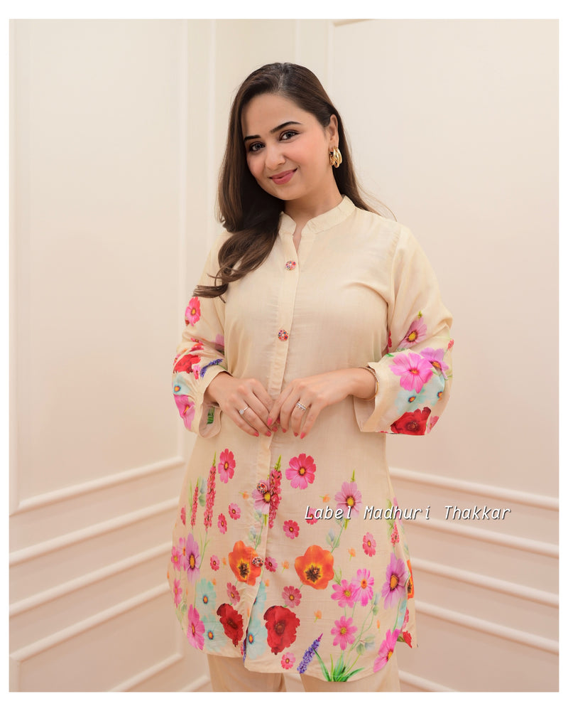 Bisque Multi Floral Muslin Co-ord