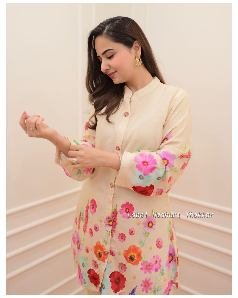 Bisque Multi Floral Muslin Co-ord