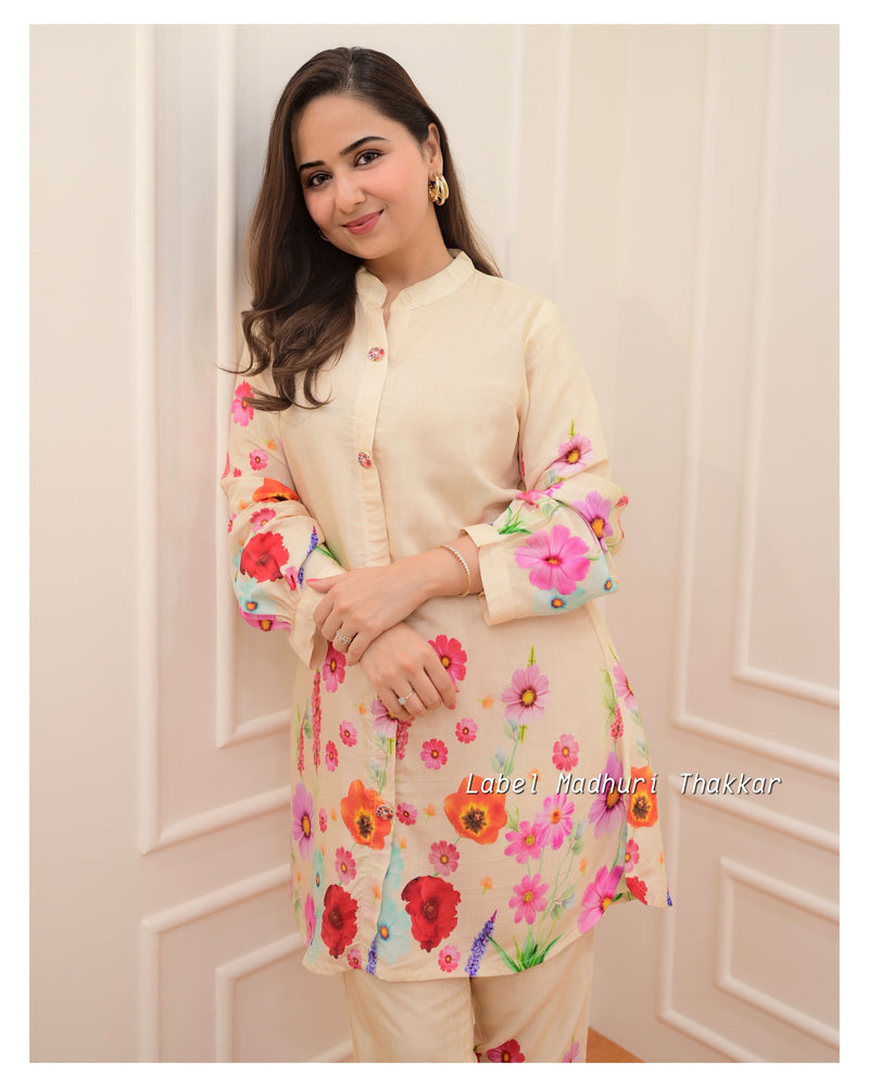 Bisque Multi Floral Muslin Co-ord