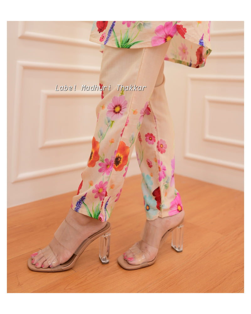 Bisque Multi Floral Muslin Co-ord