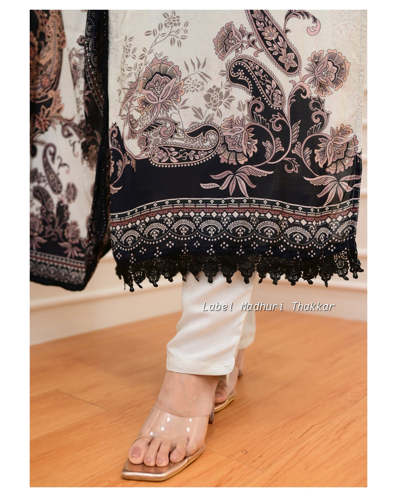 Grey Digital Print Pakistani Suit