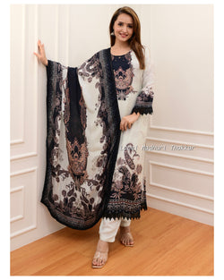 Grey Digital Print Pakistani Suit
